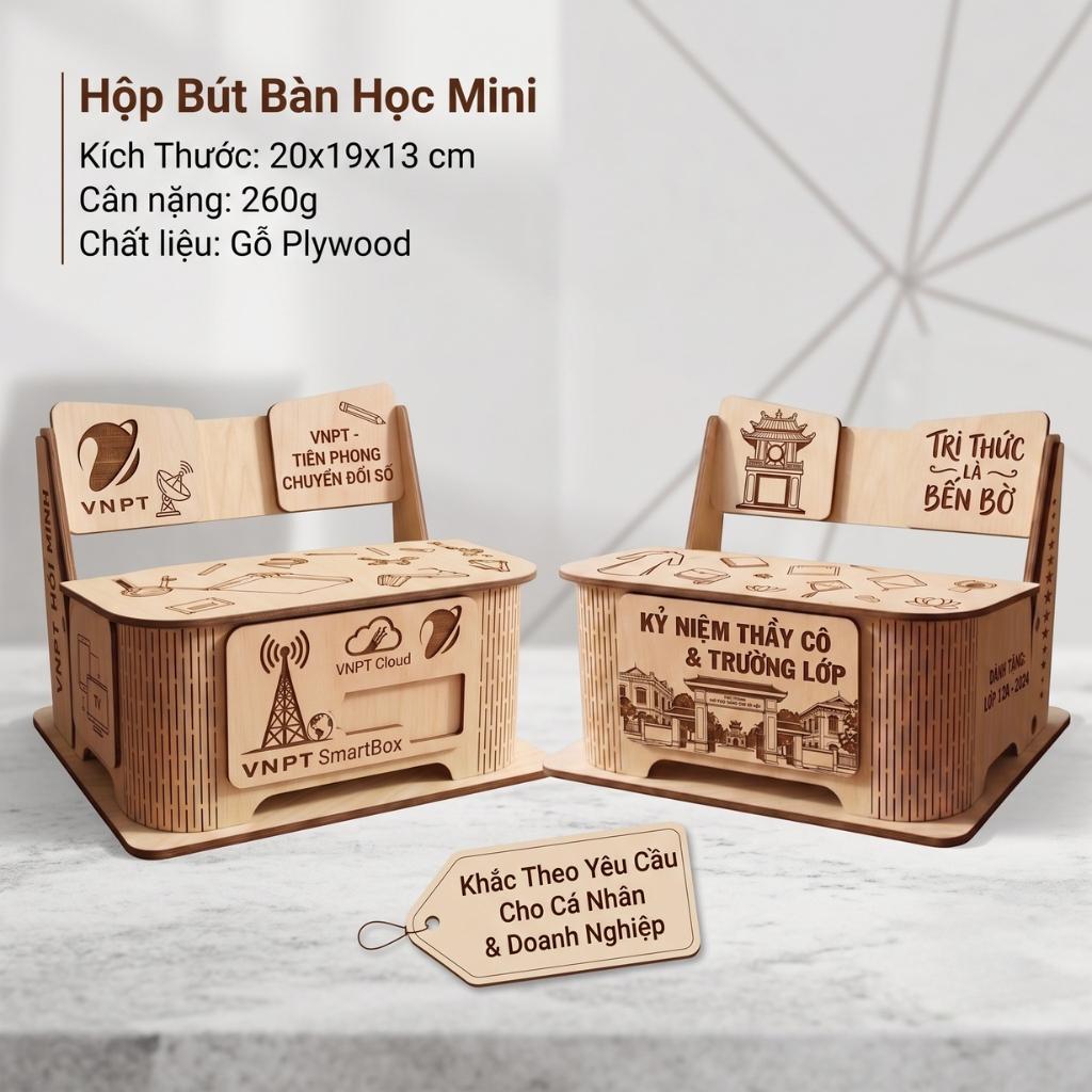 Hộp Bút Bàn Học Mini - Khắc Theo Yêu Cầu Cho Cá Nhân & Doanh Nghiệp Làm Quà Tặng
