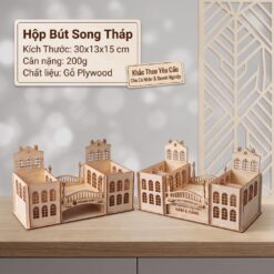 Hộp Bút Song Tháp - Khắc Theo Yêu Cầu Cho Cá Nhân & Doanh Nghiệp Làm Quà Tặng